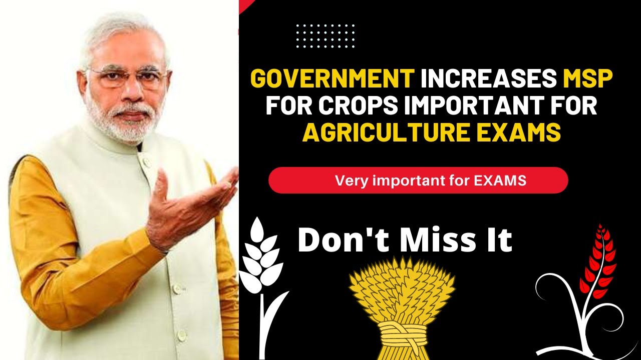 Government Increases MSP for Crops Important For Agriculture Exams