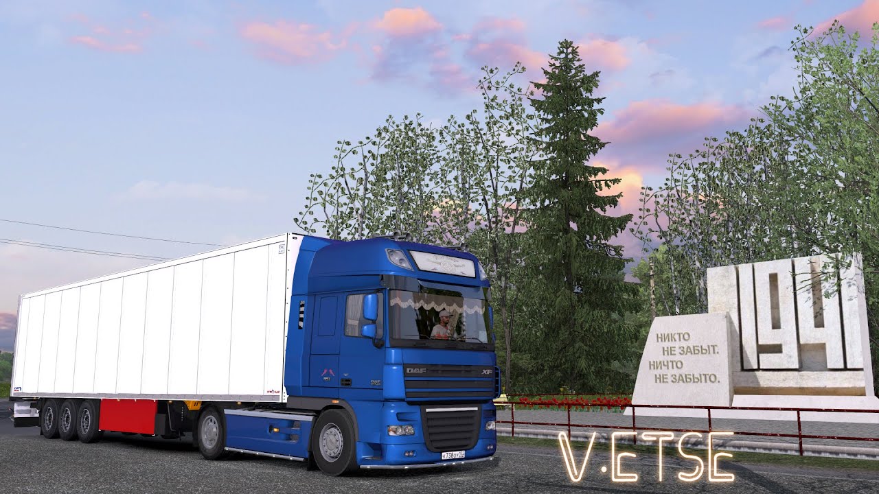 ETS 2, DAF XF105  SSC, Вечерний рейс Могилев-Вязьма.