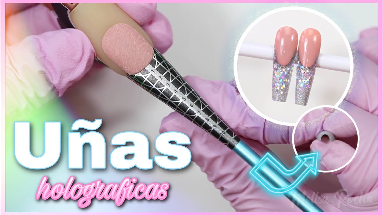 UÑAS HOLOGRAFICAS 💅🏼✨COMO REALIZAR una punta con CURVA C PERFECTA