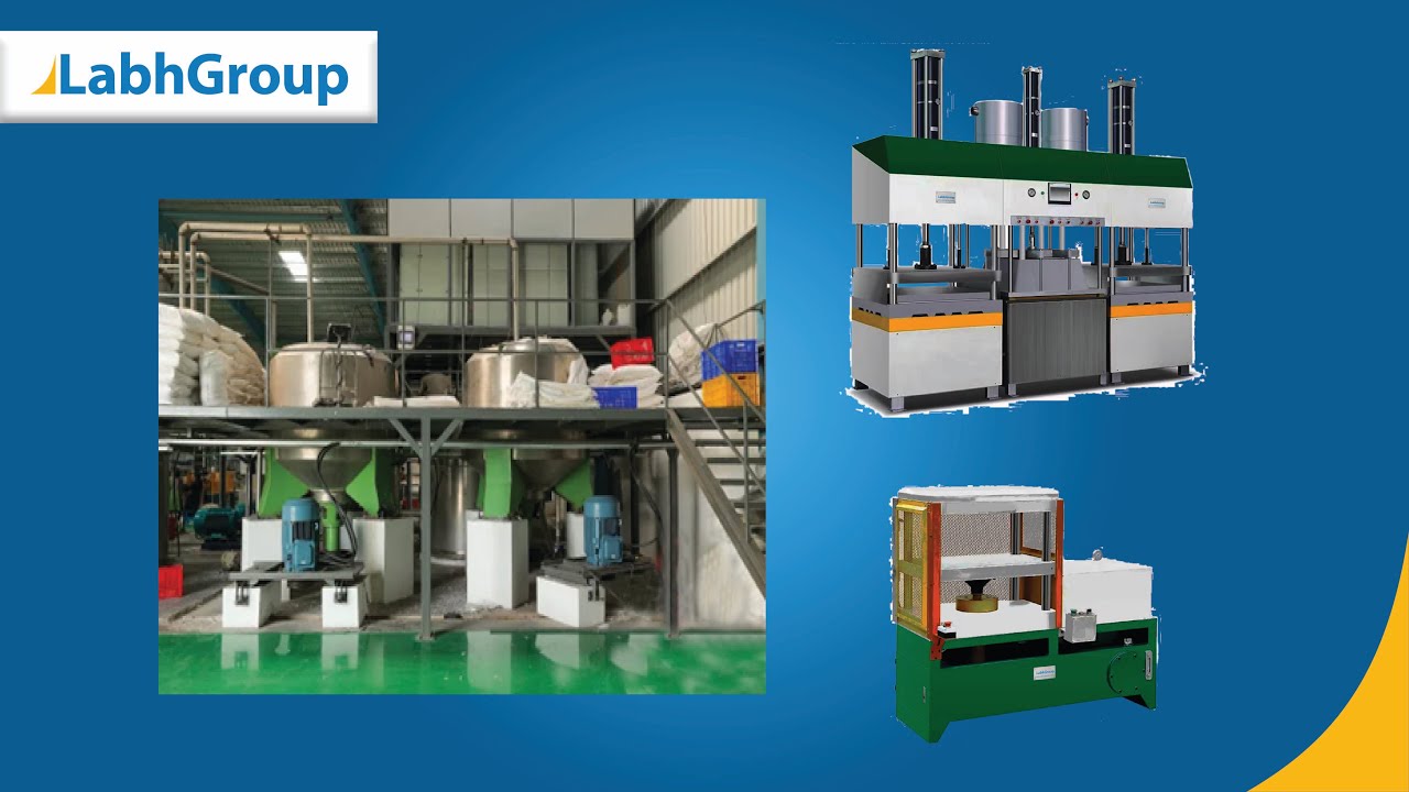 Bagasse pulp tableware making machines | Disposable tableware molding plant | Labh Group