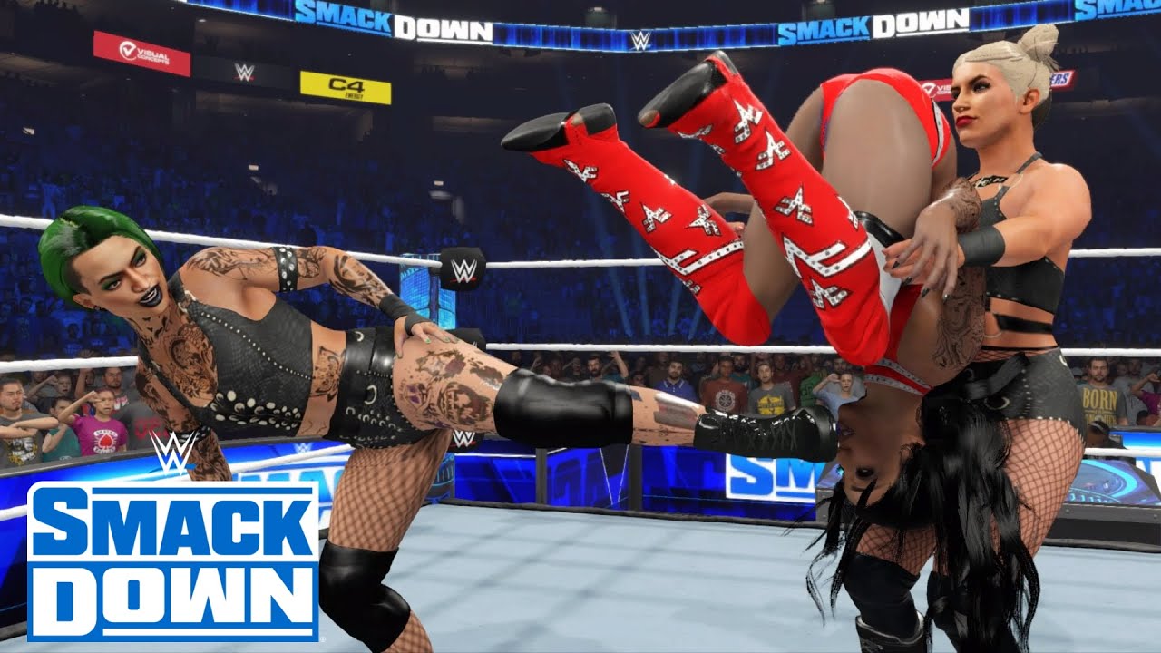 WWE 2K23 SMACKDOWN THE OUTCASTS (W/SARAYA) VS BRIE BELLA & ALICIA FOX (W/NIKKI BELLA)