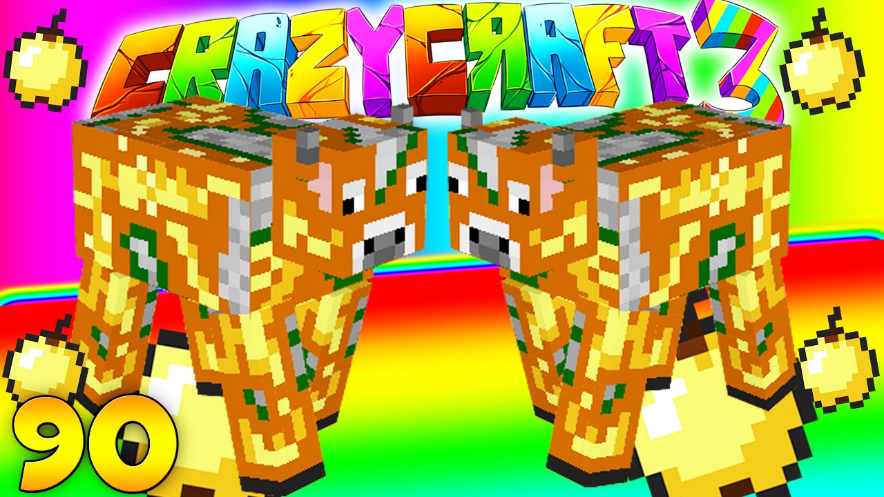 Minecraft CRAZY CRAFT 3.0 -Enchanted Golden Apple Cow Farm #90 | JeromeASF