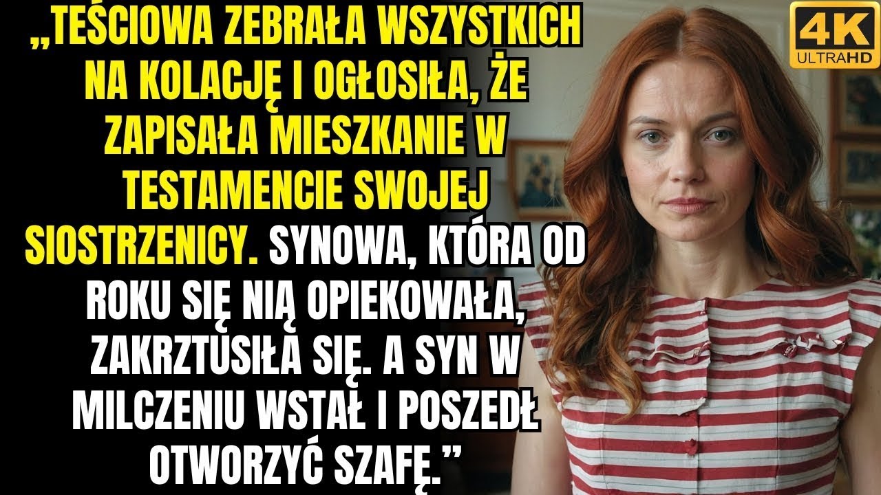 Teściowa powiedziała, że zapisała swoje mieszkanie siostrzenicy  Wtedy synowa, która się nią