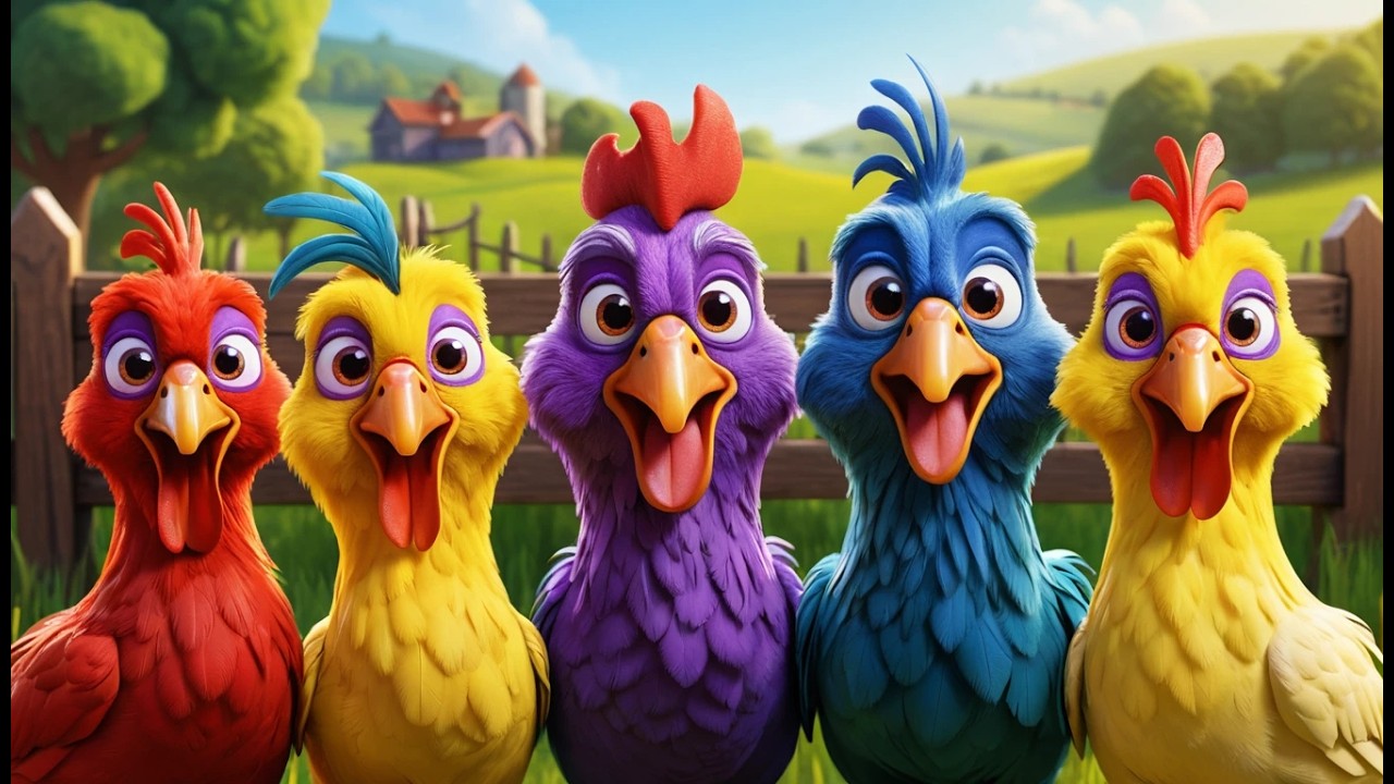 Five Little Roosters Crow Crow Crow 🐓 | Farm Morning Song & Counting Rhyme