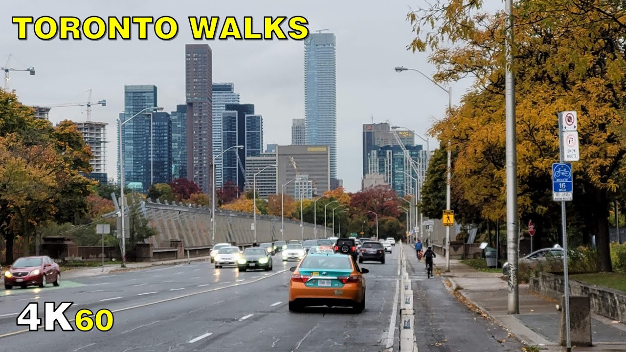 Toronto Bloor Street East & Viaduct Walk on October 19, 2020