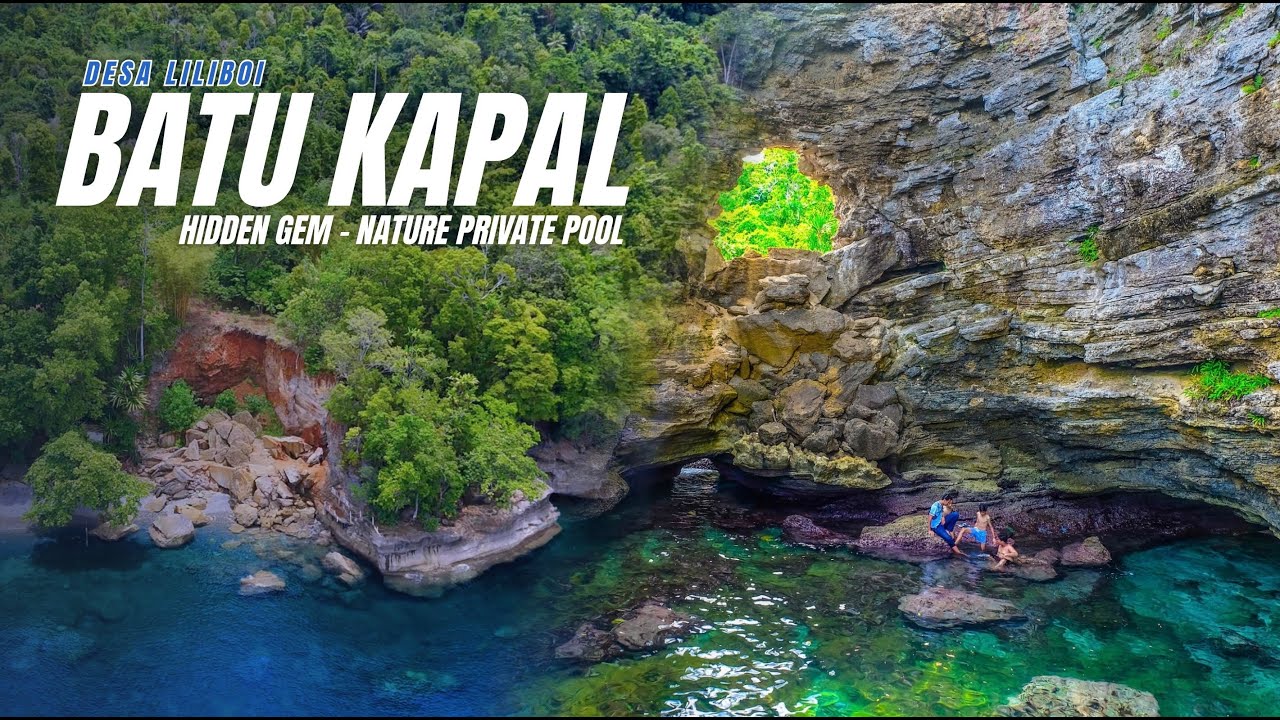 HIDDEN GEM ‼️ PANTAI BATU KAPAL NEGERI LILIBOI-AMBON | DRONE VIEW PANTAI DAN KOLAM RENANG ALAM 🌊
