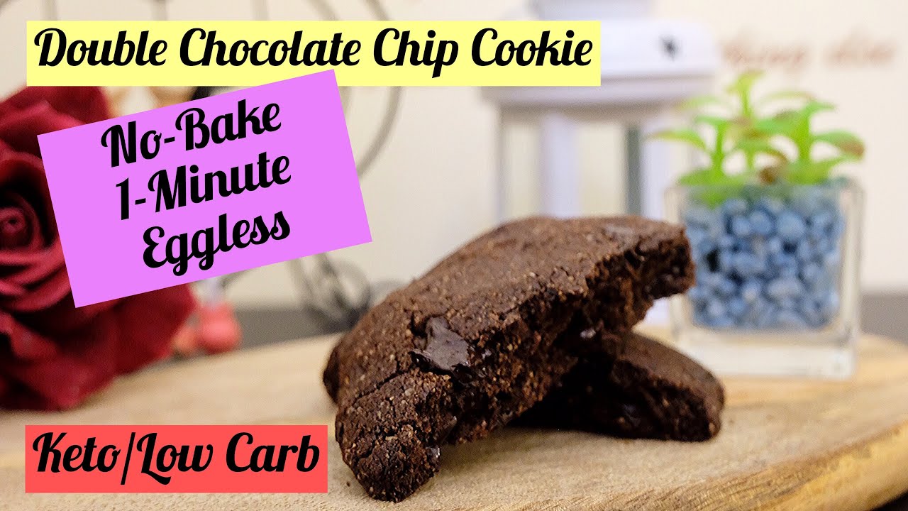 1 Minute Double Chocolate Chip Cookie Keto/Low Carb (No Bake Cookie)