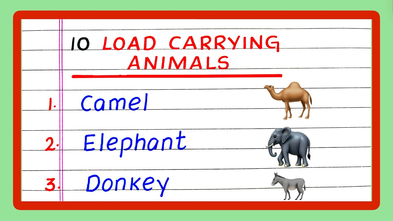 Load Carrying Animals | 10 Names of Load Carrying Animals | Animals which Carry Loads