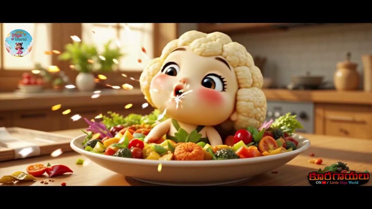 Telugu Kids Rhymes Collection | Vegetable Song🥕| Birds 🐦| Bujji Meka🐐|Kids Rhyme @LittleDiyaworld