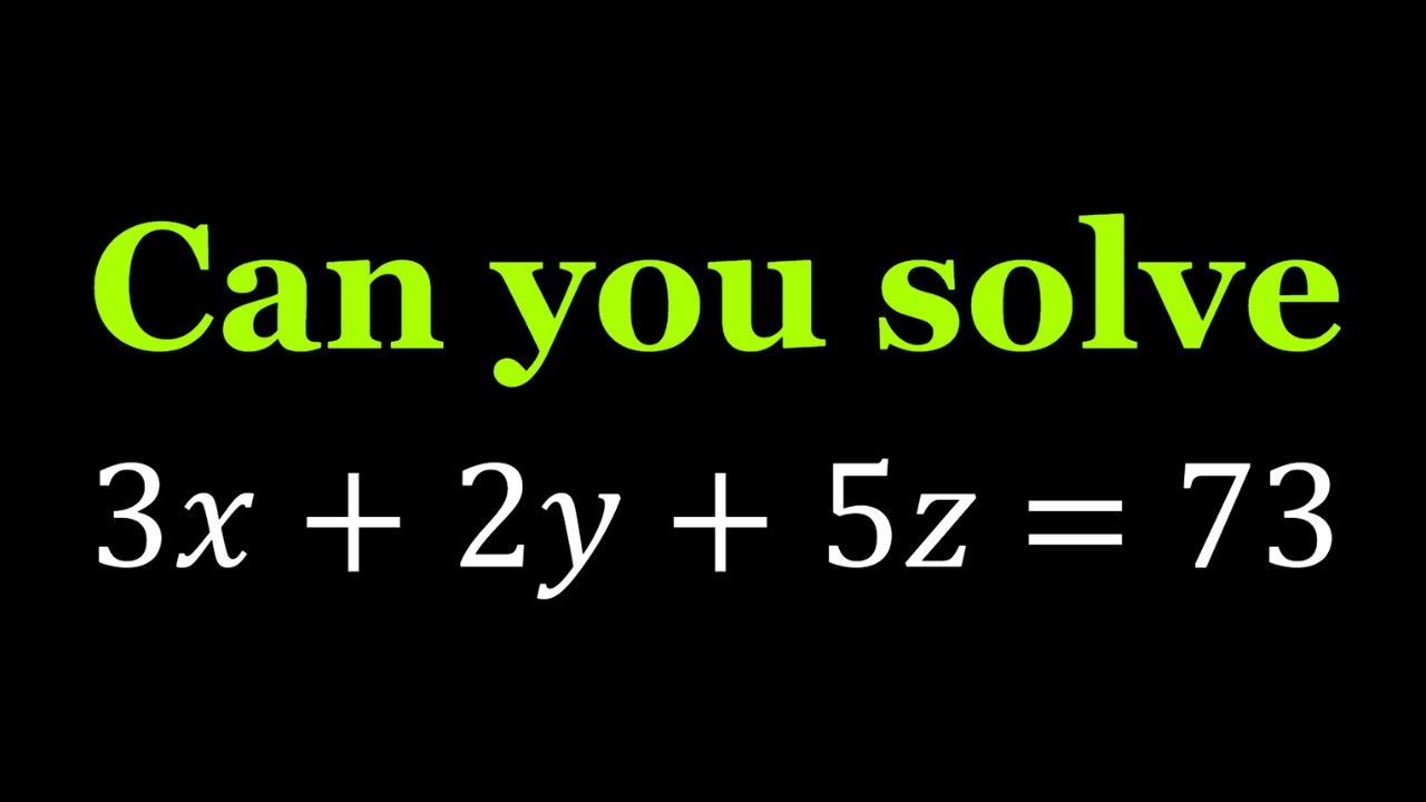 How To Solve Linear Diophantine Equations