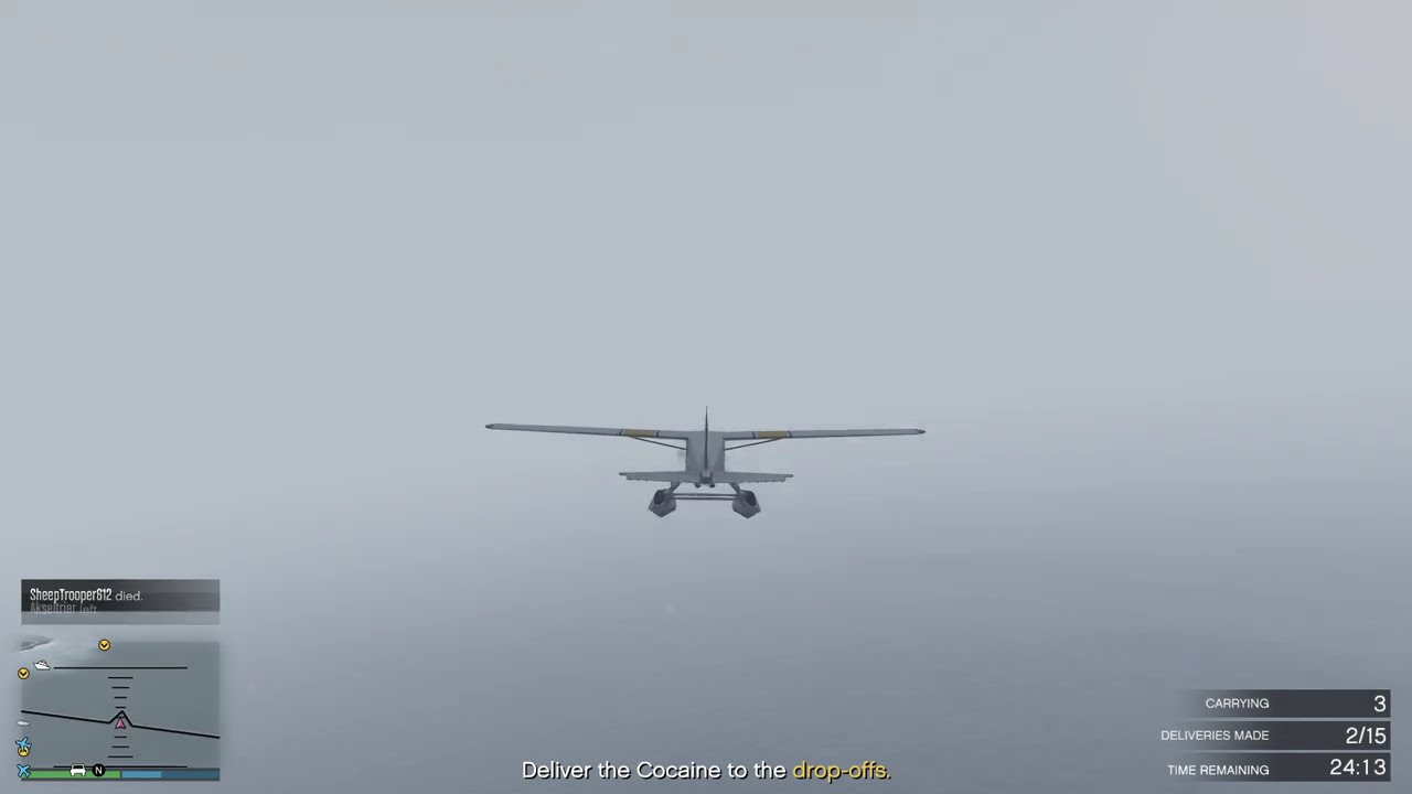You can barely see anything with fog and snow weather - GTA Online