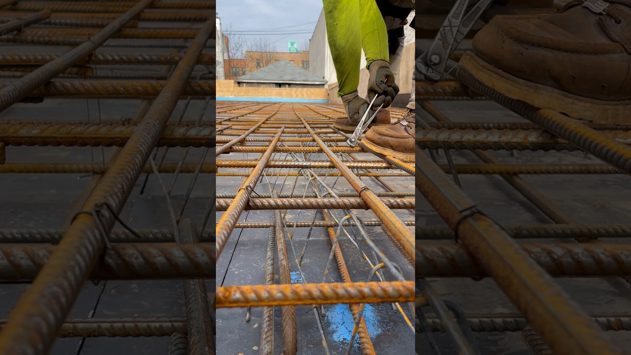 Tying rebar with #knipex #newyork #rodbuster #iron #work #steelfixing