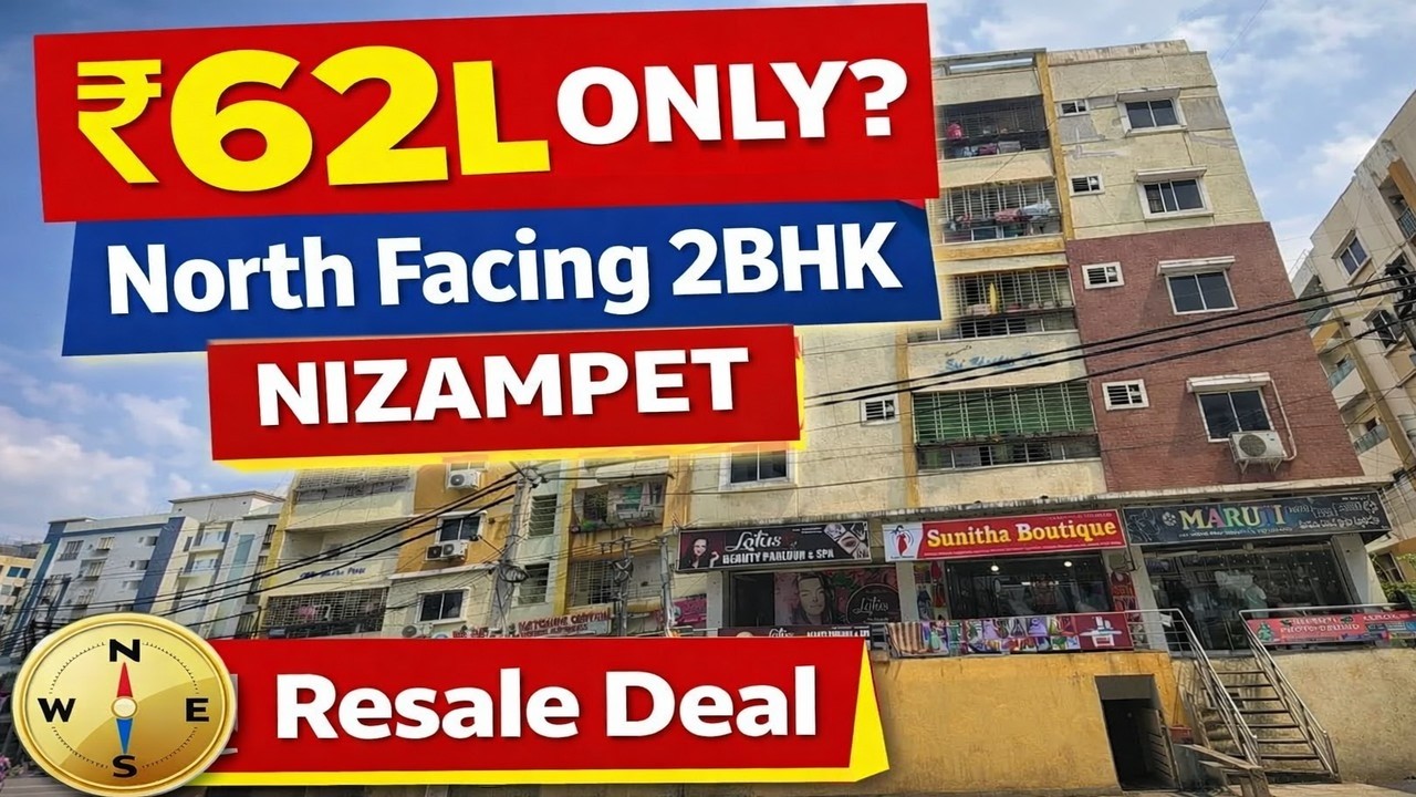North Facing 2BHK @ ₹62L in Nizampet – Rare Resale Near Nalla Pochamma Temple