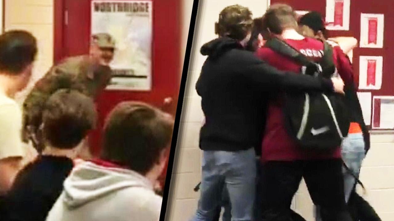 Students Flip Out When Coach Surprises Them Upon Return From Afghanistan