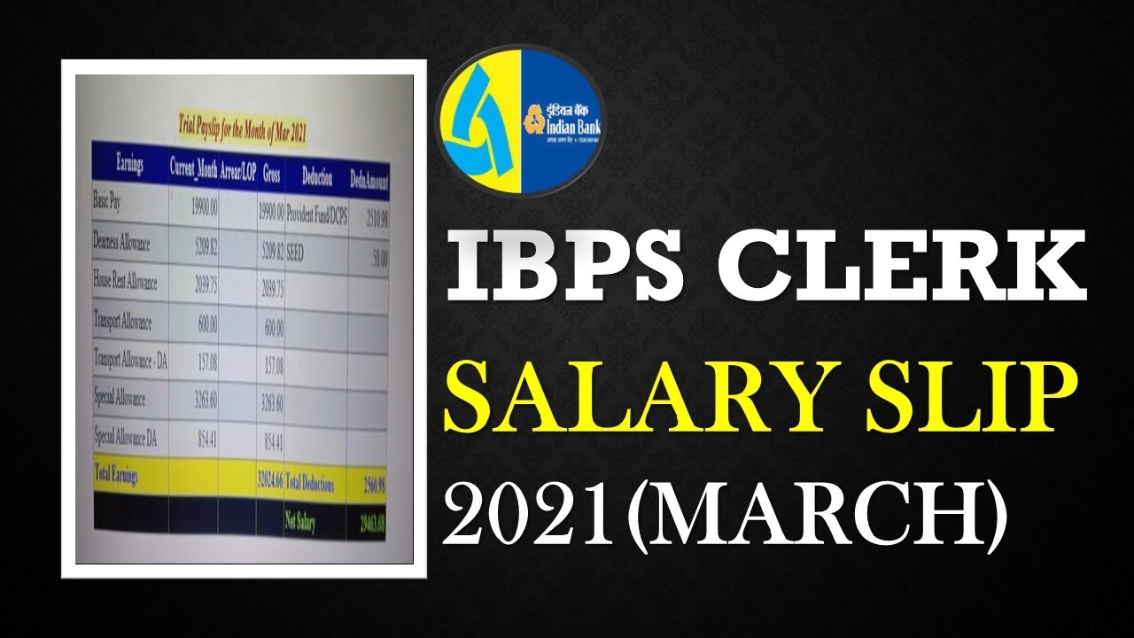IBPS Clerk 2021 LATEST SALARY SLIP (MAR) || In-Hand Salary Plus Allowances