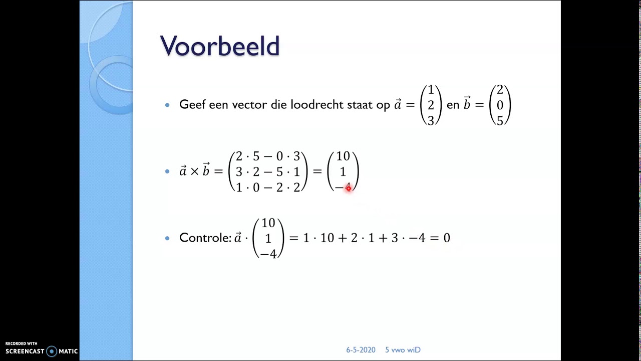 VWO Wiskunde D Hfd08 Theorie: Uitproduct