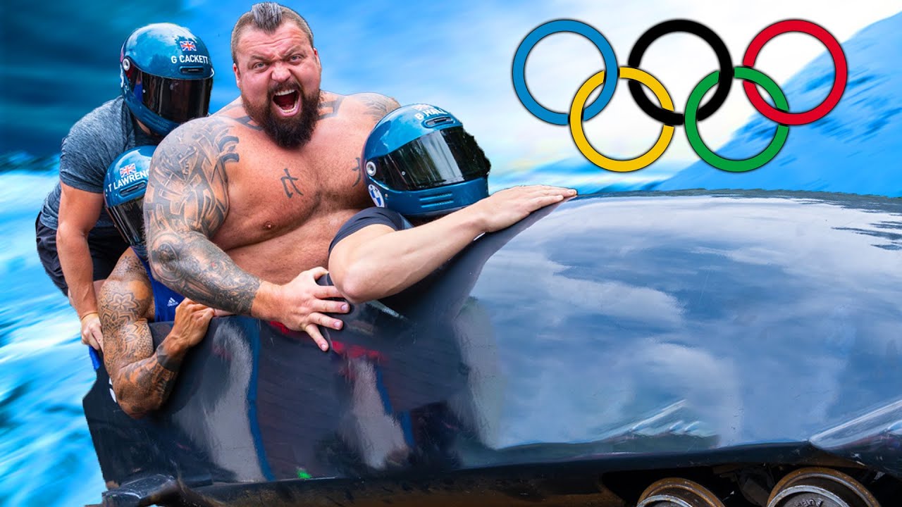 Силач пробует себя в олимпийском бобслее!!!