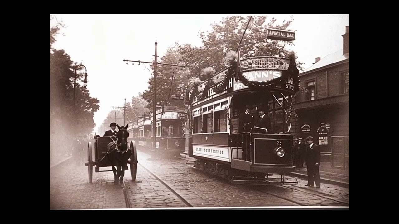 Trams in Derby old pictures enhanced with movement in AI