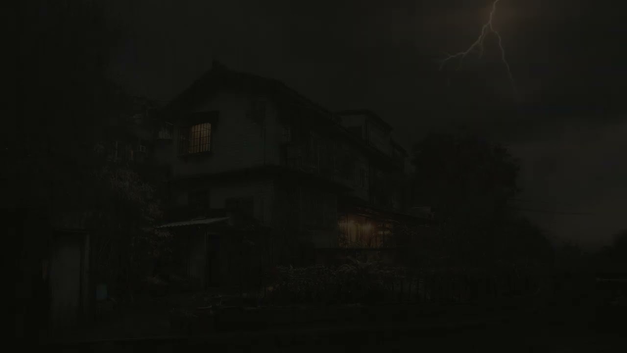 Quiet Thunderstorm in a Narrow Alley at Night | Gentle Rain | Deep Sleep Ambience