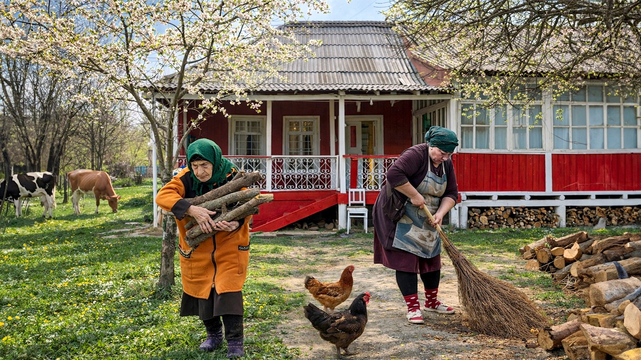 🌸Весенняя радость на бабушкиной ферме | Счастливый день бабушки : пахлава, испеченная на дровах
