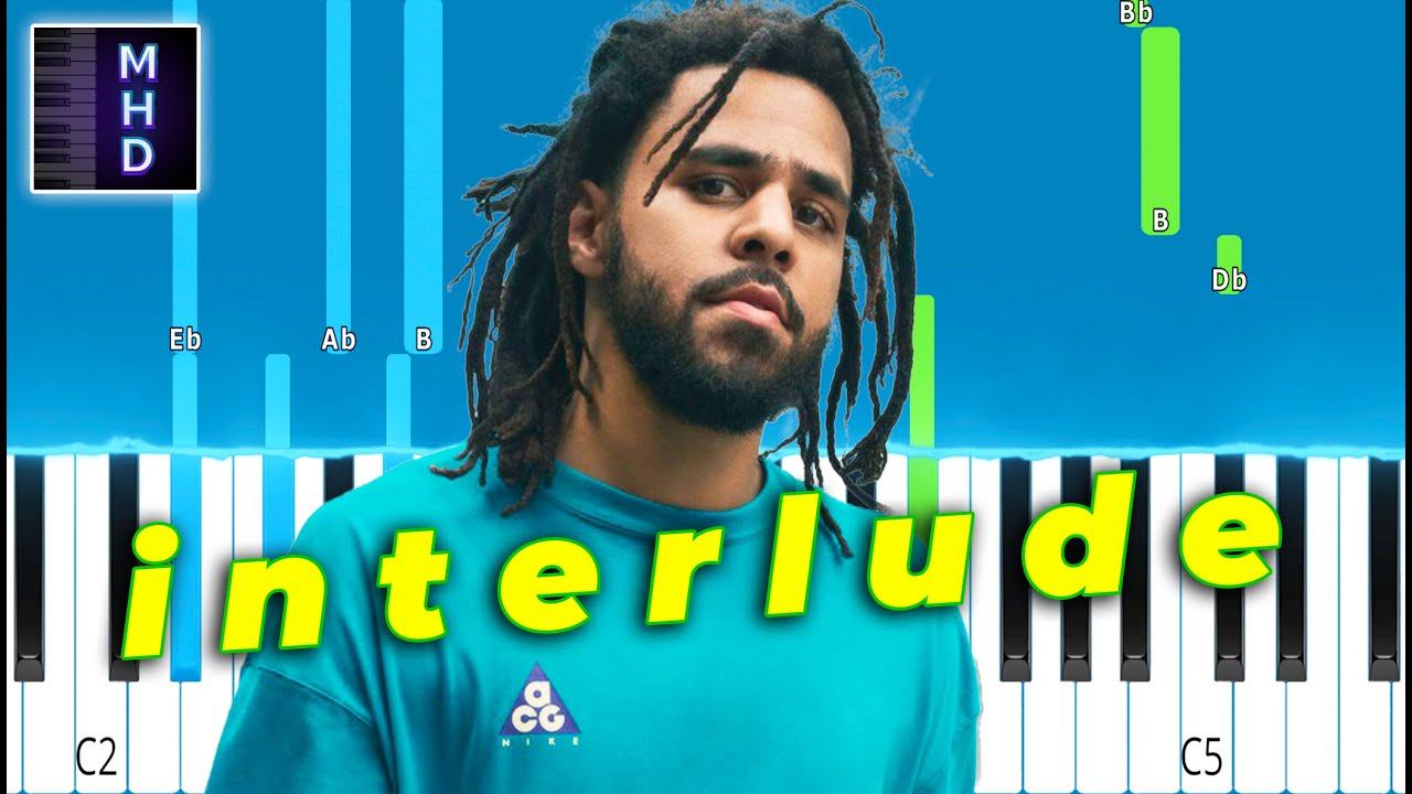 J. Cole - i n t e r l u d e (Piano Tutorial Easy)