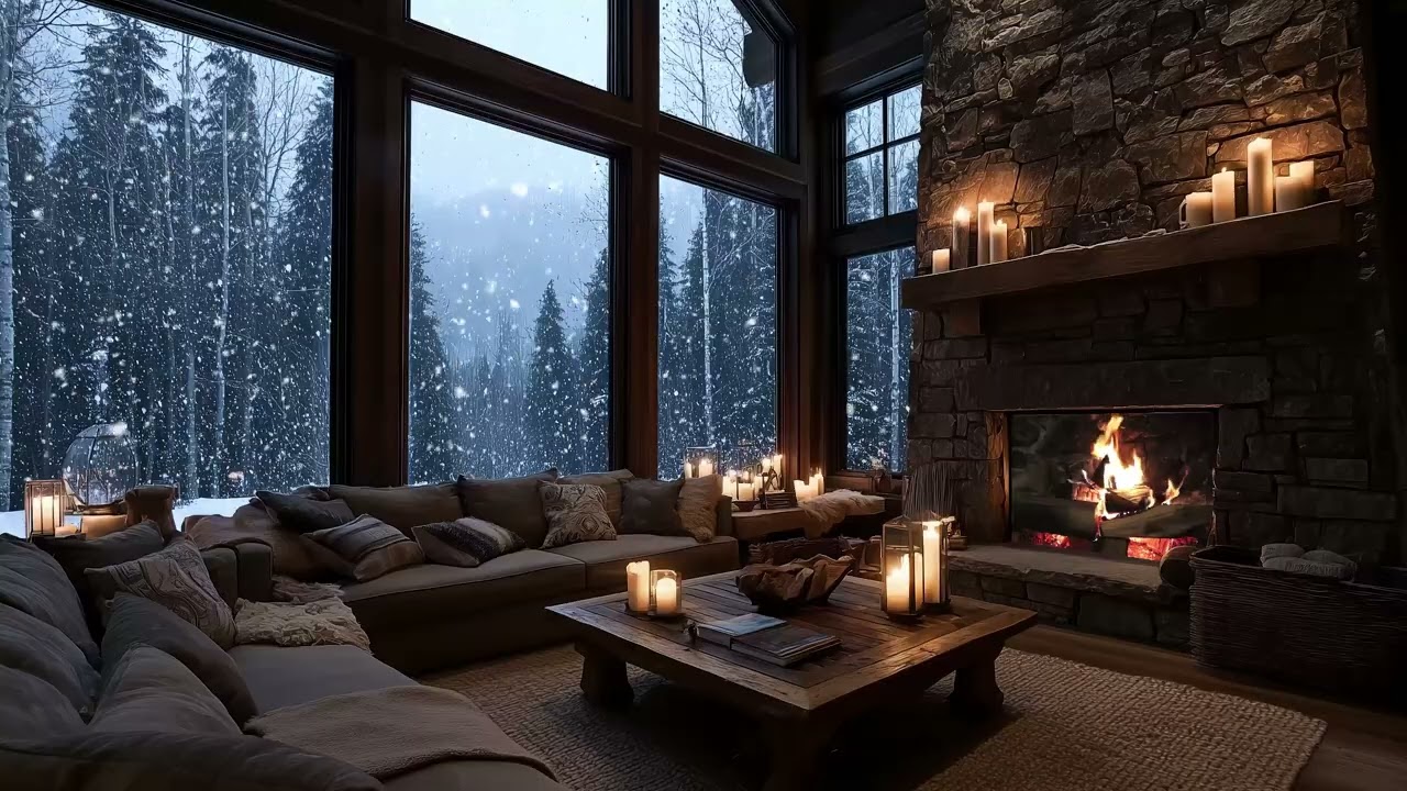 🔥 ASMR Crackling Fire & Howling Wind 🌬️ Relaxing Fireplace Ambience for Insomnia
