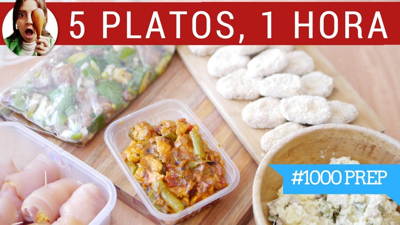 5 COMIDAS CON 1 POLLO: Para congelar y tener a mano - #1000PREP