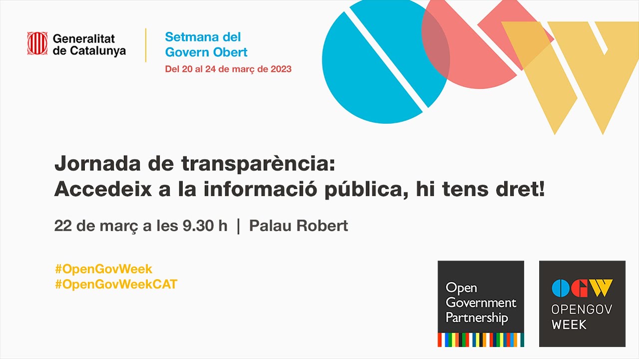 Jornada de transparència: Accedeix a la informació pública, hi tens dret!