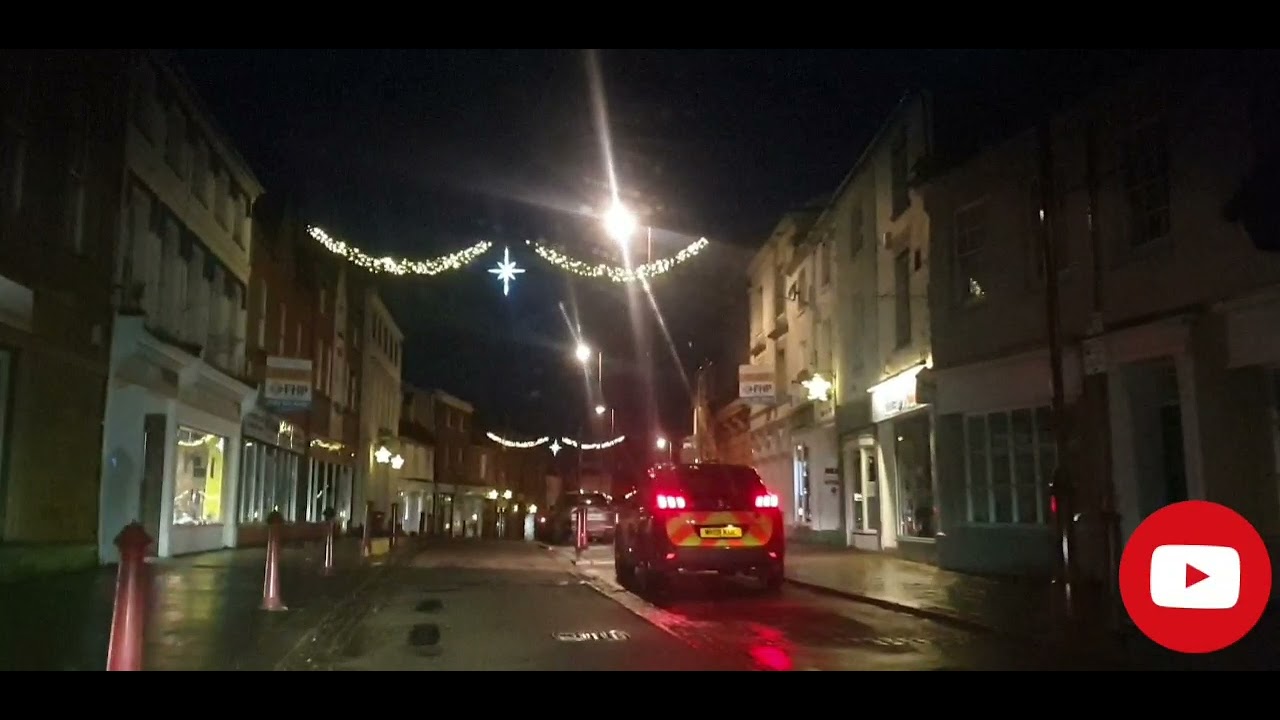 Evening drive in our town to see some Christmas lights
