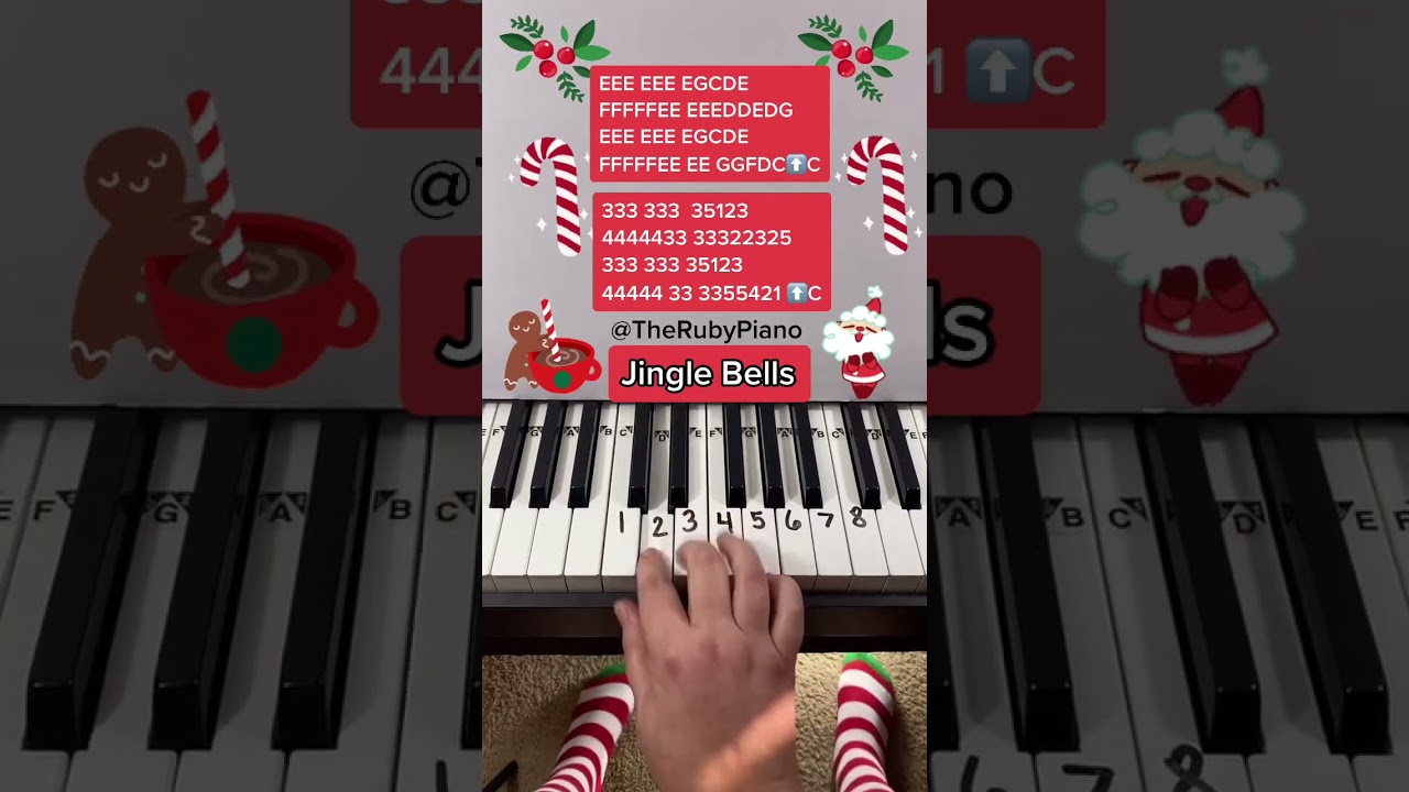 ✨EASIEST✨Jingle Bells Piano Tutorial 🎄 #shorts