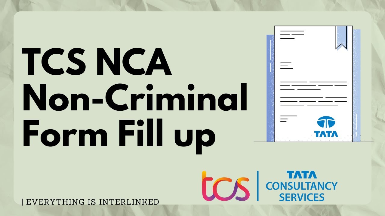 TCS NCA Form Filling | Non-Criminal Affidavit Tcs Form | TCS Onboarding BGC Forms | TCS exam 2022 |