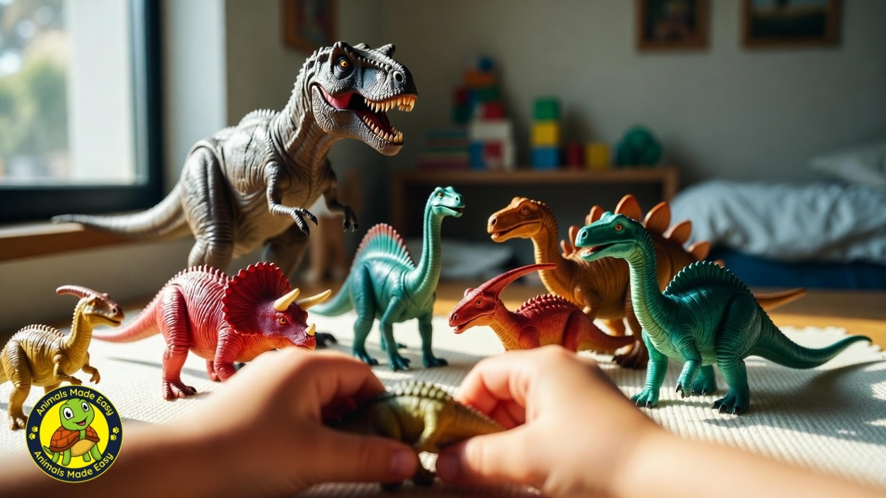 10 Dinosaurs for Kids | Learn Dinosaur Names with Toys | Animals Made Easy