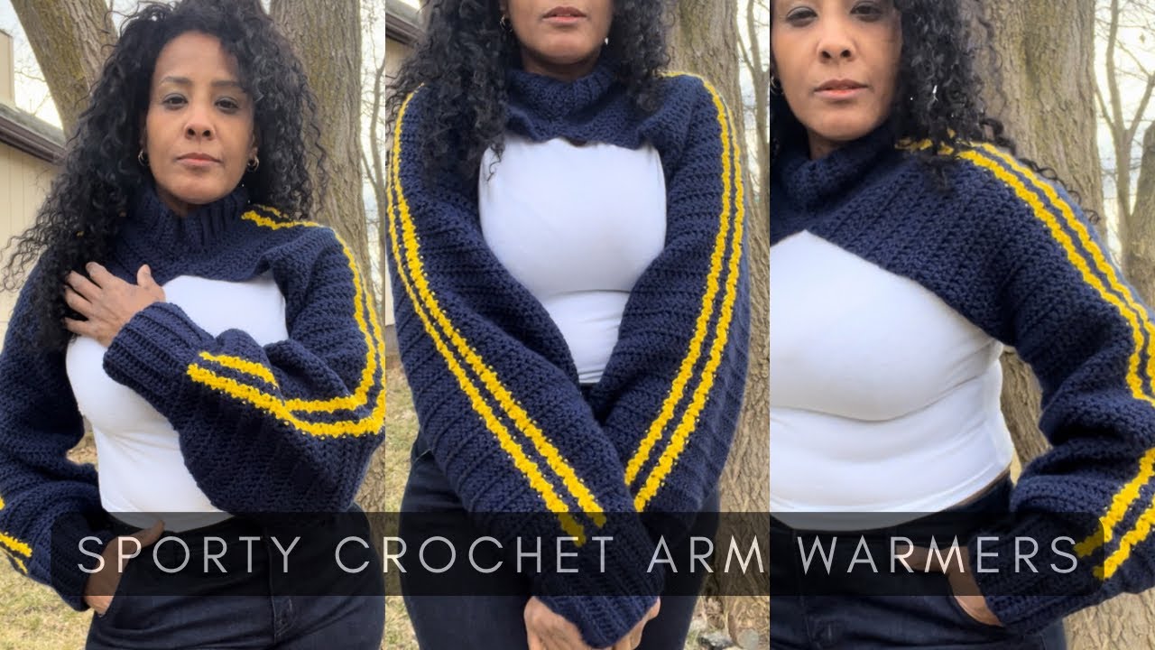 Crochet Sporty Arm Warmers //FULL TUTORIAL