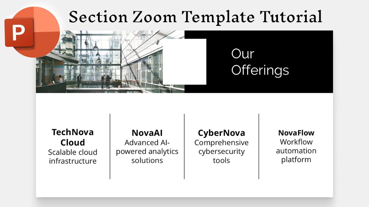 PowerPoint Section Zoom Corporate Presentation Tutorial | Part 6: Our Offerings Slide