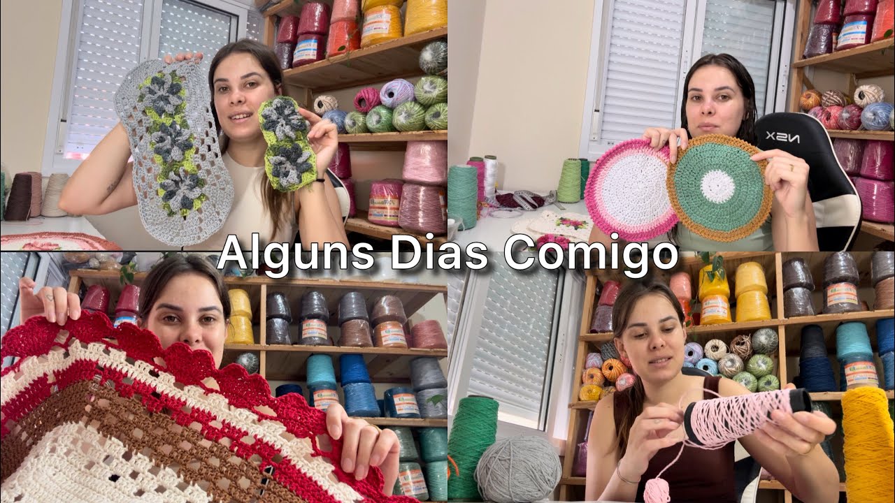 Vlog de rotina no ateliê | Bastidores de muita produção de crochê 
