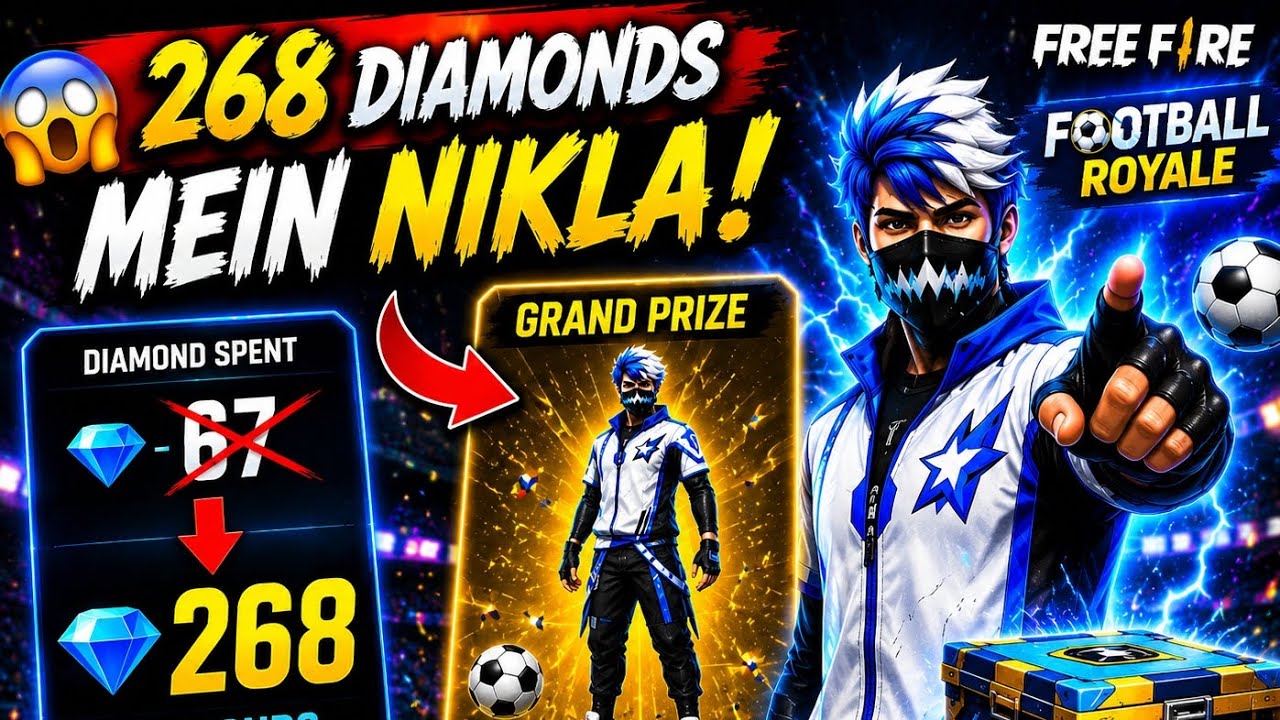 😱Only 268 Diamonds & I Got THIS!  Free Fire Football Royale #luckroyale #footballroyale #viralvideo 