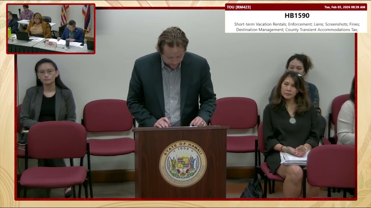 Testimony to HI Lawmakers: Oppose Vacation Rental Enforcement Provisions (HB 1590)