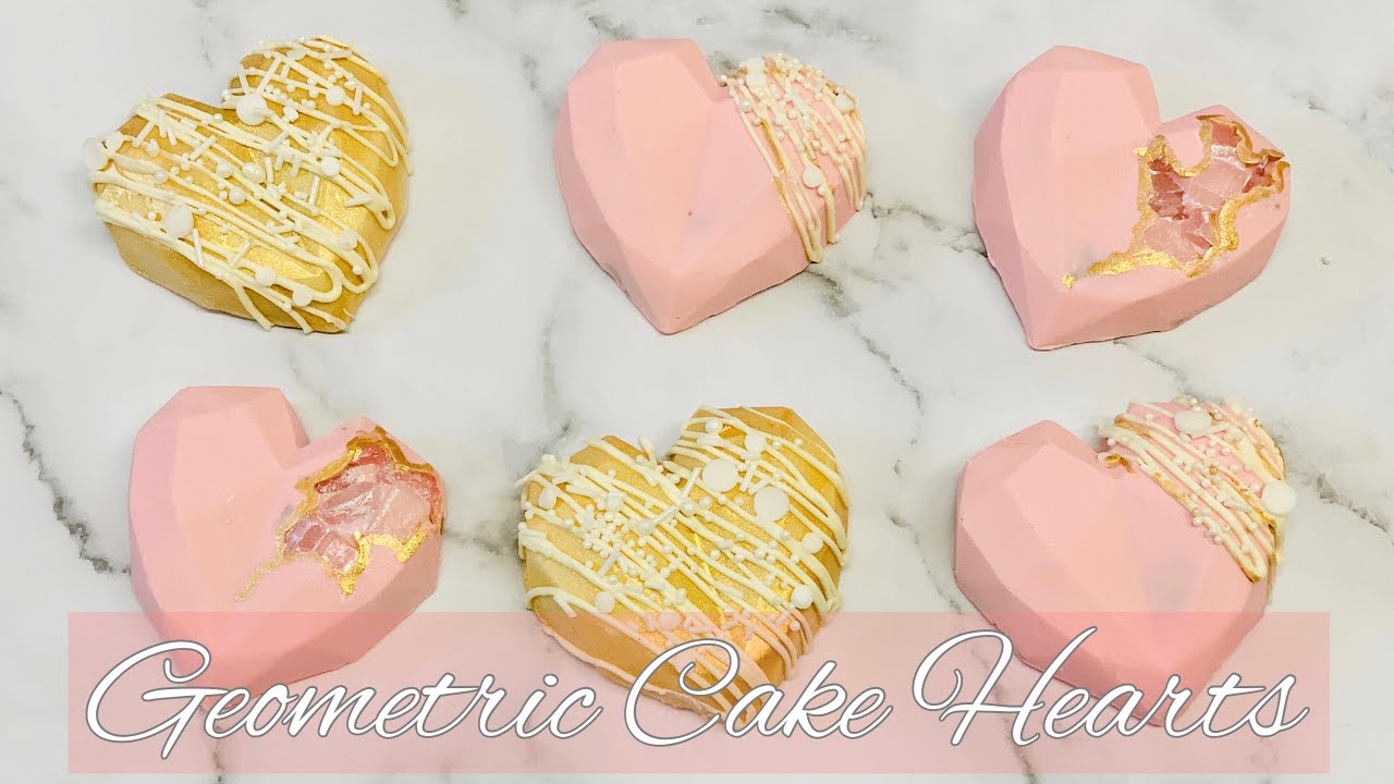 How to make Geometric Cake Hearts- easy to follow tutorial