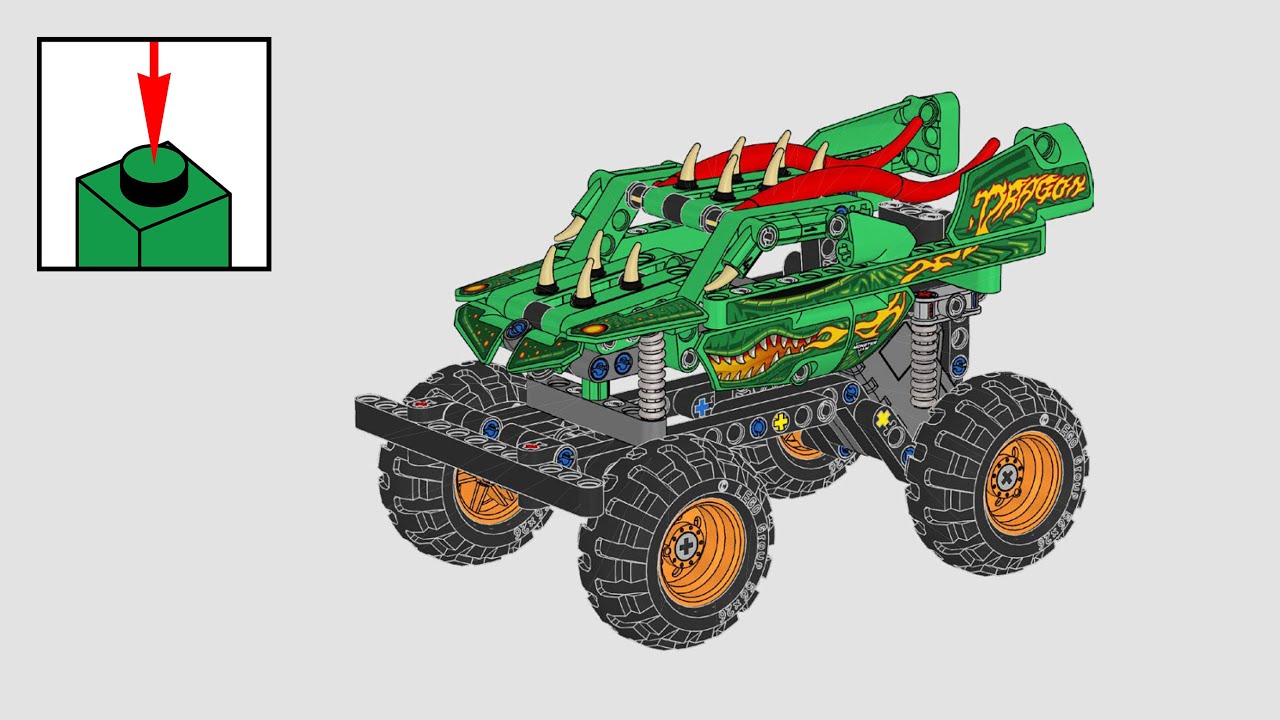 LEGO Technic 42149, Monster Jam Dragon - инструкции по сборке