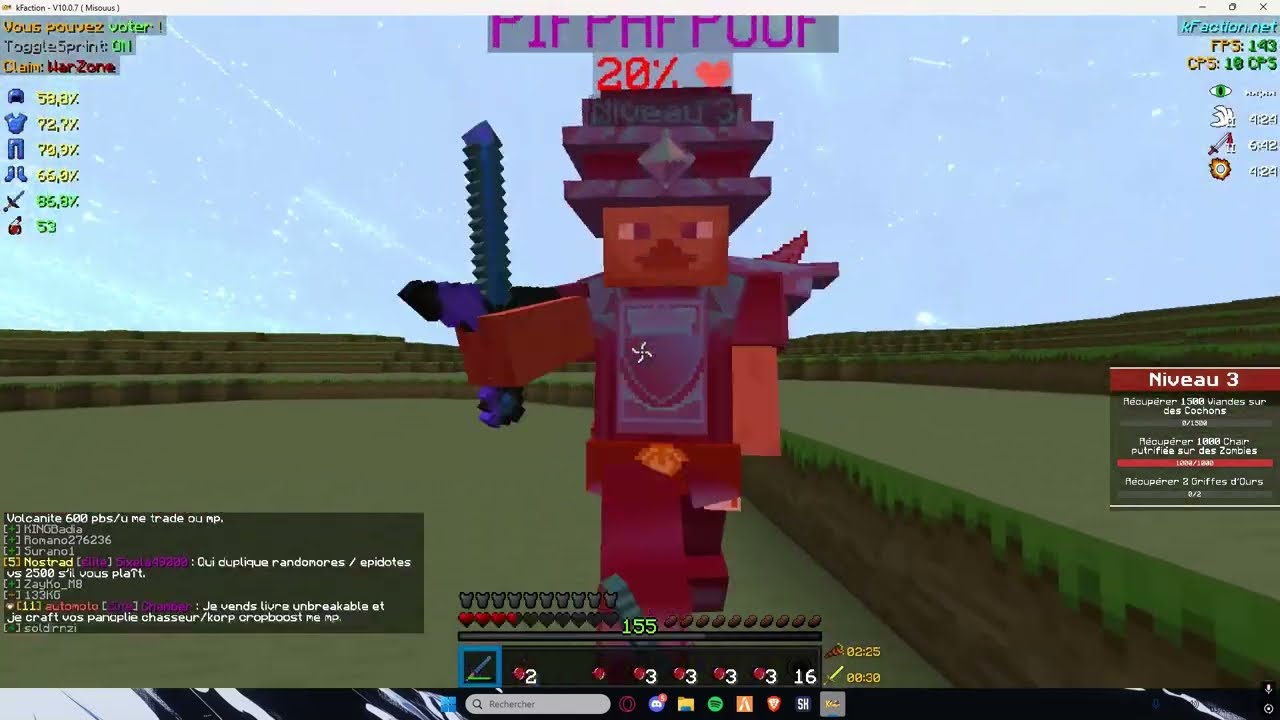 JE DROP CES NOOBS SUR KFACTION V10 - ( 1K PB a WIN )
