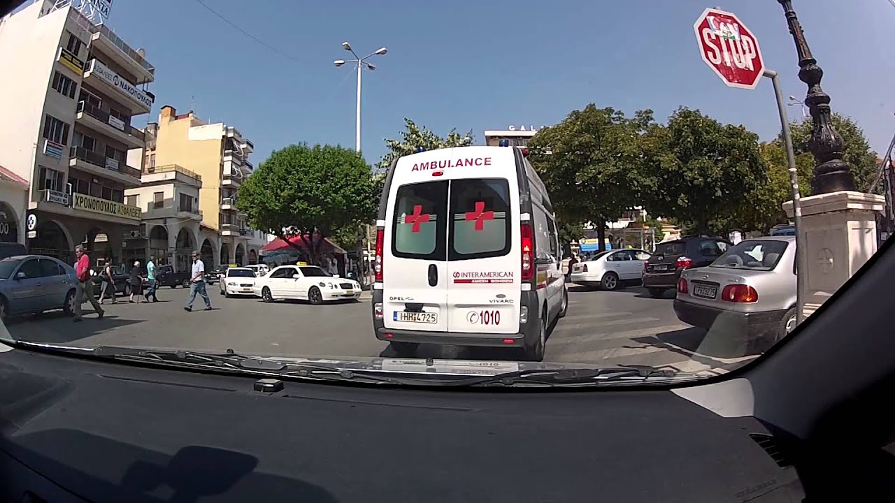 Entering Tripoli from A7 (Moreas) motorway (freeway / motorway & city driving) - onboard camera