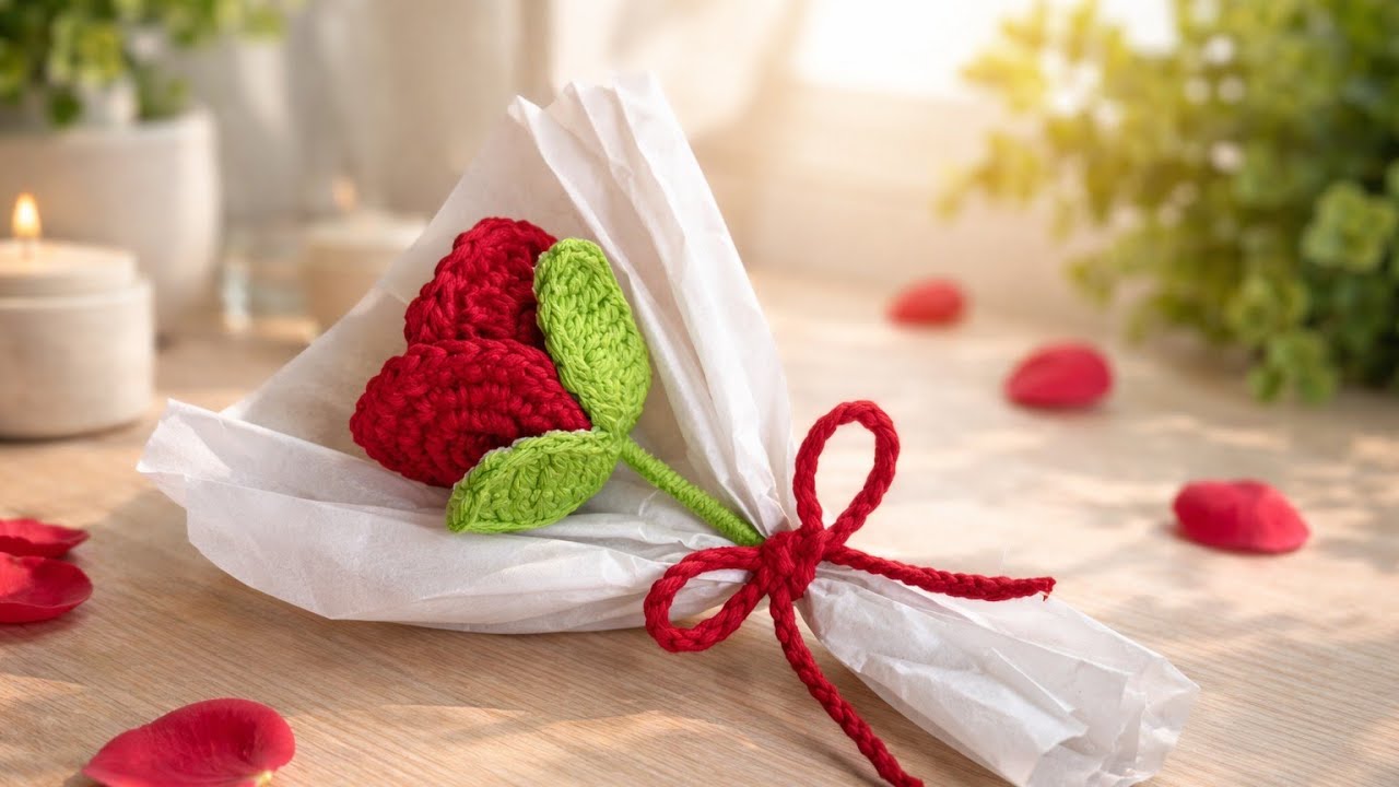 How to Make Crochet Rose Bouquet Step by Step l Mini Crochet Rose Bouquet 🌹 