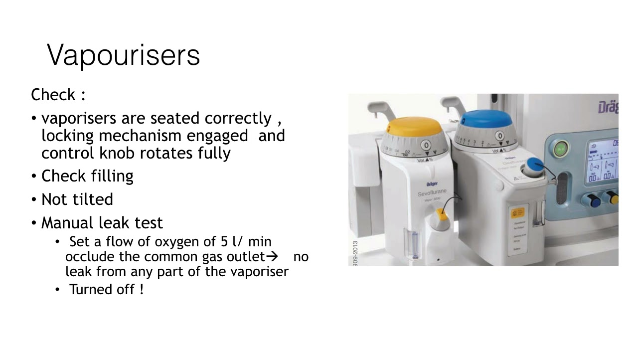Demostrating the functions of the anaesthetic machine | Anaesthesia