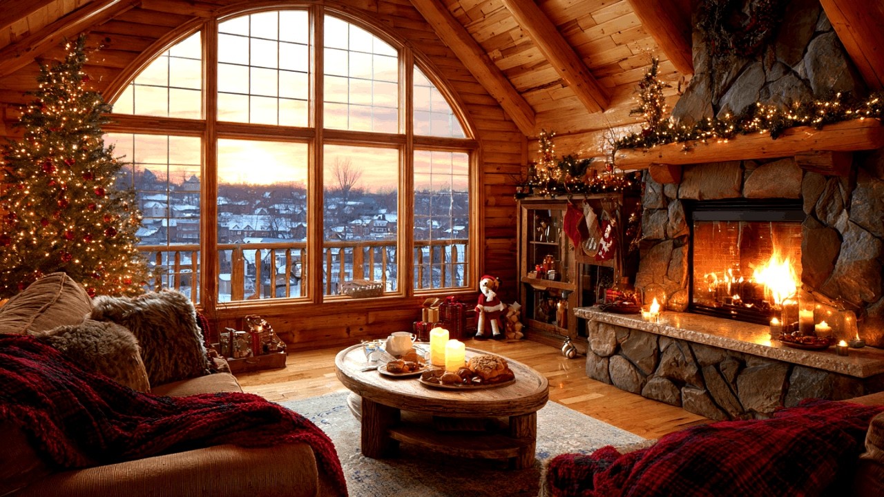 Cozy Fireplace Christmas Jazz for Relaxing Work Study or Sleep