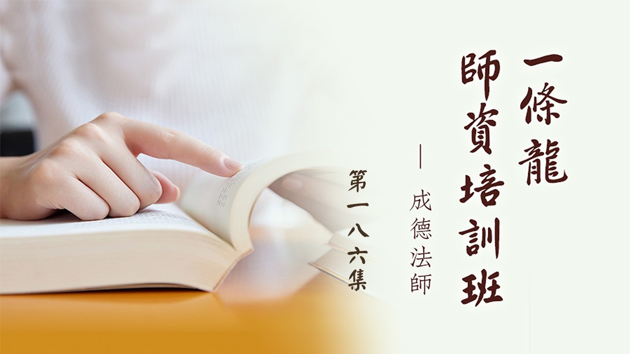 20251101 一條龍師資培訓班186 成德法師（有字幕）