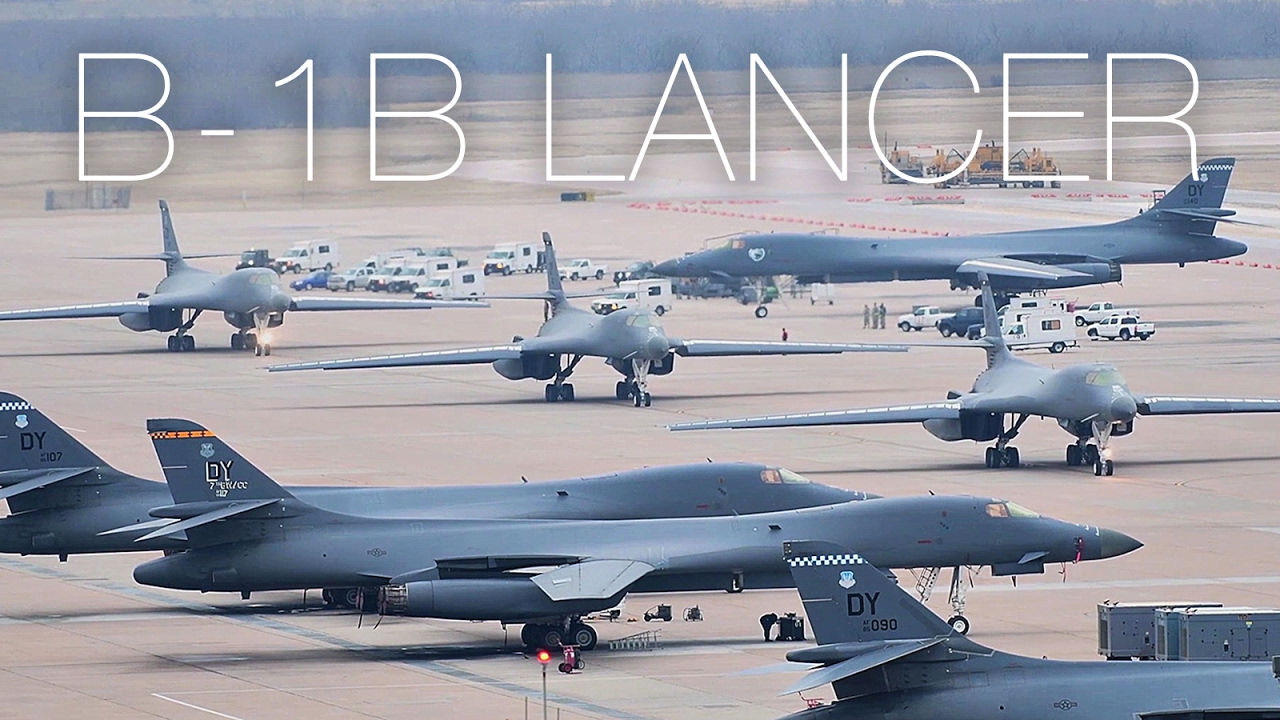 B-1B Lancer Strategic Bomber Afterburner Takeoff From Dyess Air Force Base