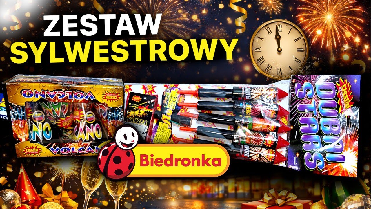 Fajerwerki z Biedronki Zestaw Sylwestrowy Dubai Stars oraz Nowość Volcano! Biedronka 2025/2026
