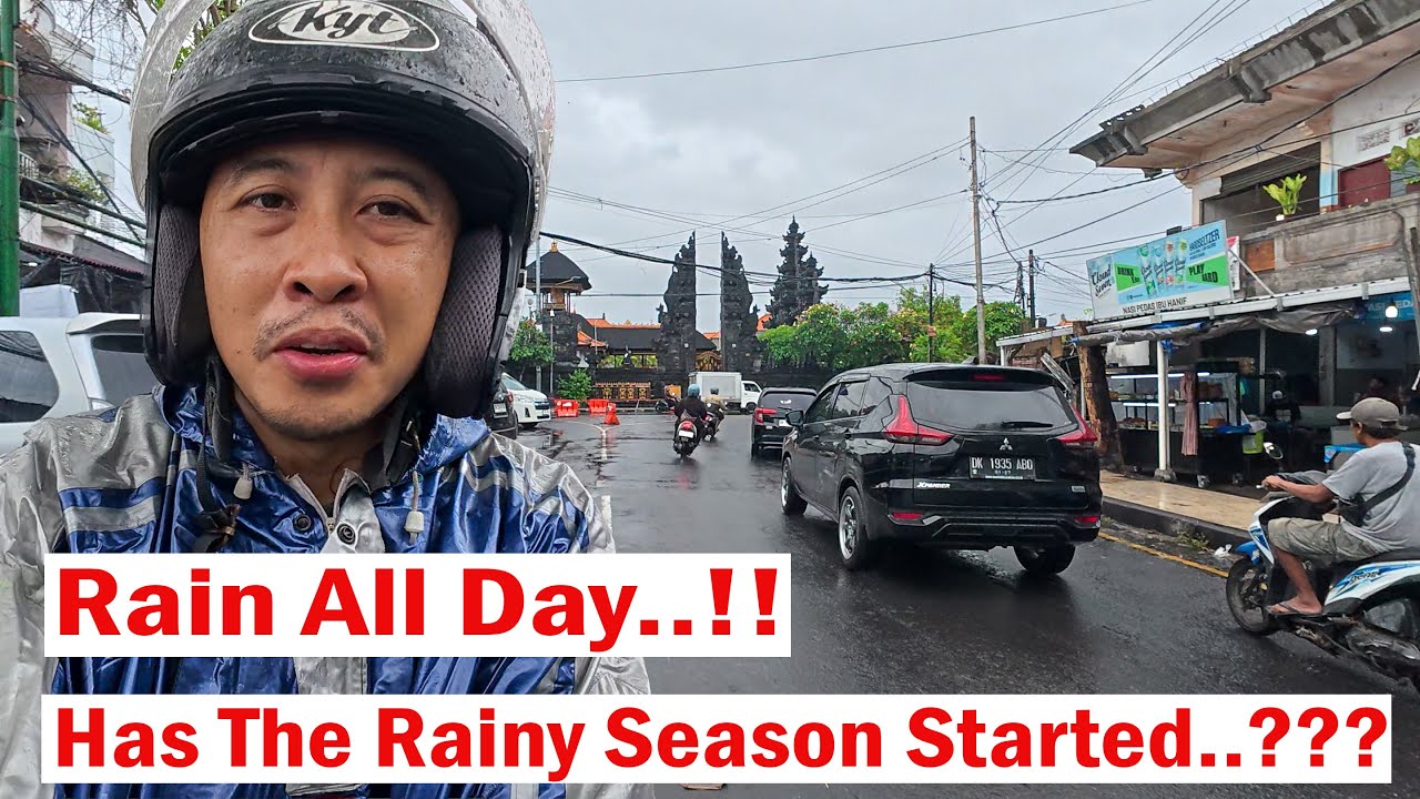 Rain All Day..!!! Has The Rainy Season Started..??? Lets Drive Along Jl. Kubu Anyar Kuta Bali..!!
