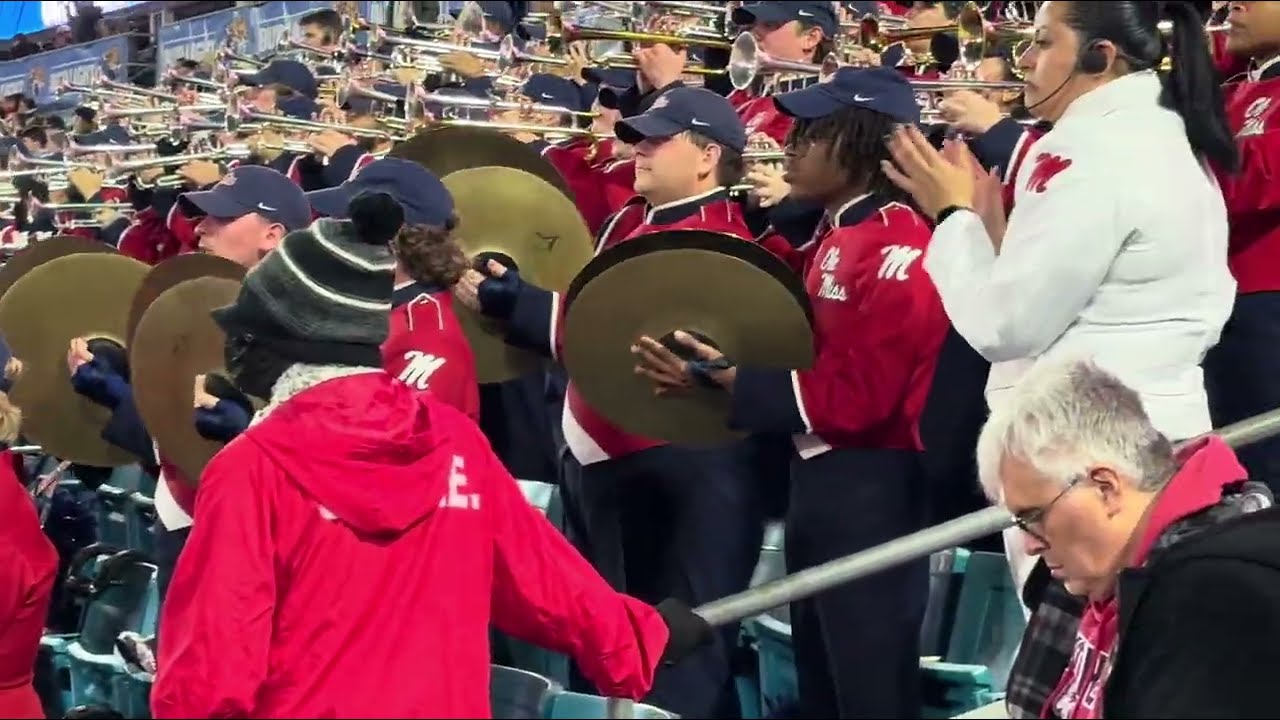 01-02-25 @olemissband The Pride of the South Ole Miss Band performs in the stands during Gator Bowl