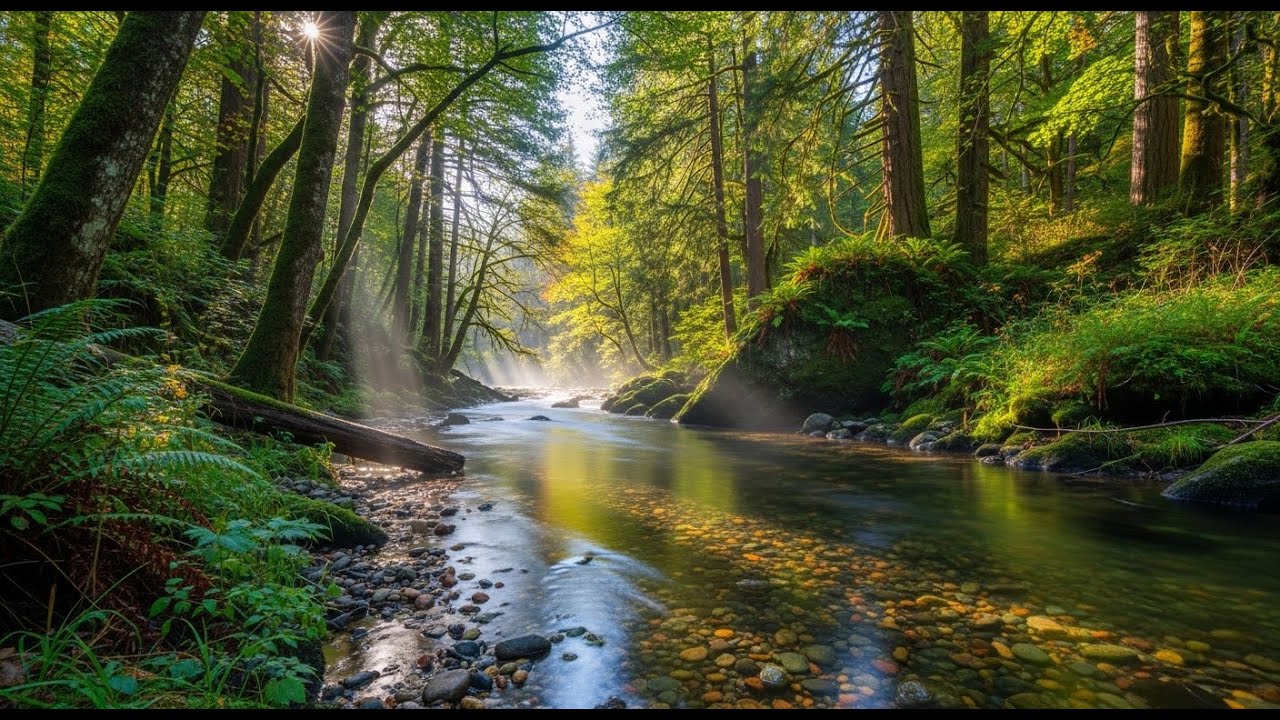 Tranquil River Flow 🌿 Soothing Nature Soundscape for Sleep and Stress Relief #773